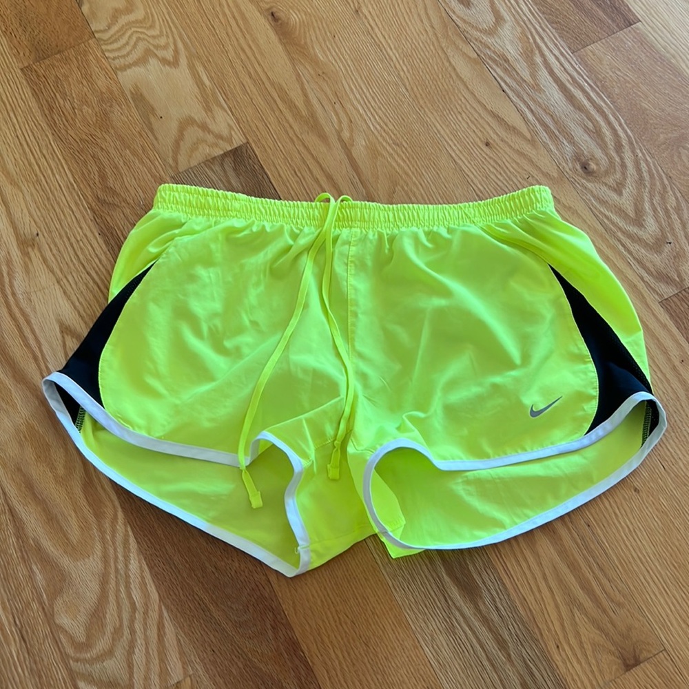 Neon yellow bike running shorts